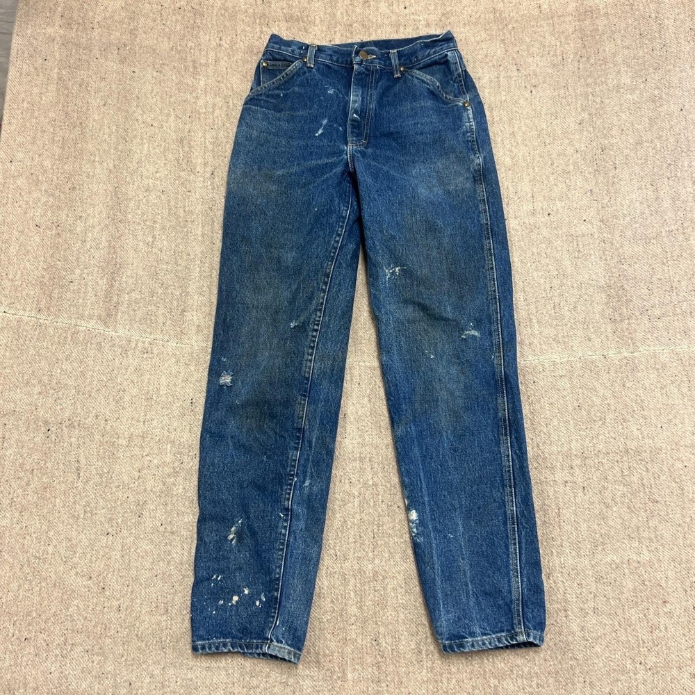 Vintage Lee Carpenter Jeans Mens 26x32 Blue 1970s USA Faded Workwear